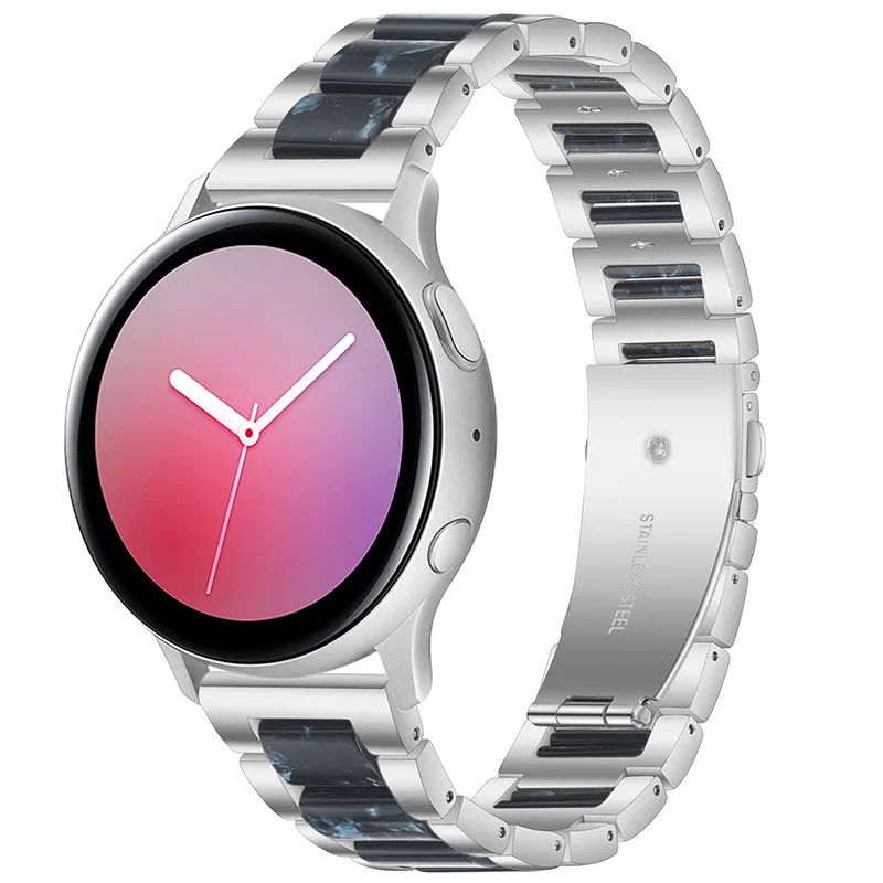 Resin+Metal Strap 20mm 22mm Watchband For Samsung Galaxy Watch 5/4 44mm 40mm Galaxy4 classic 46mm 42mm BraceletHuawei gt 2/3 pro