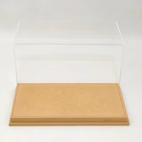 thicken acrylic case display box transparent dustproof storage models car premium base brown flannel gifts boxes 23cm