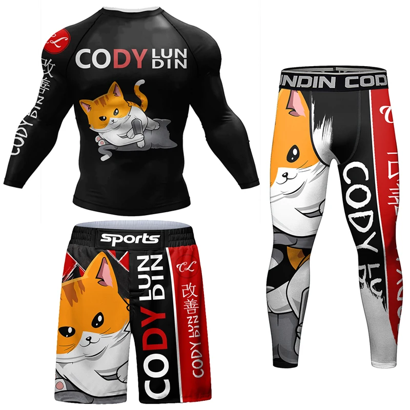 Новые Rashguard Jiu футболка с надписью Jitsu + мужские брюки для ММА бокса бразильского