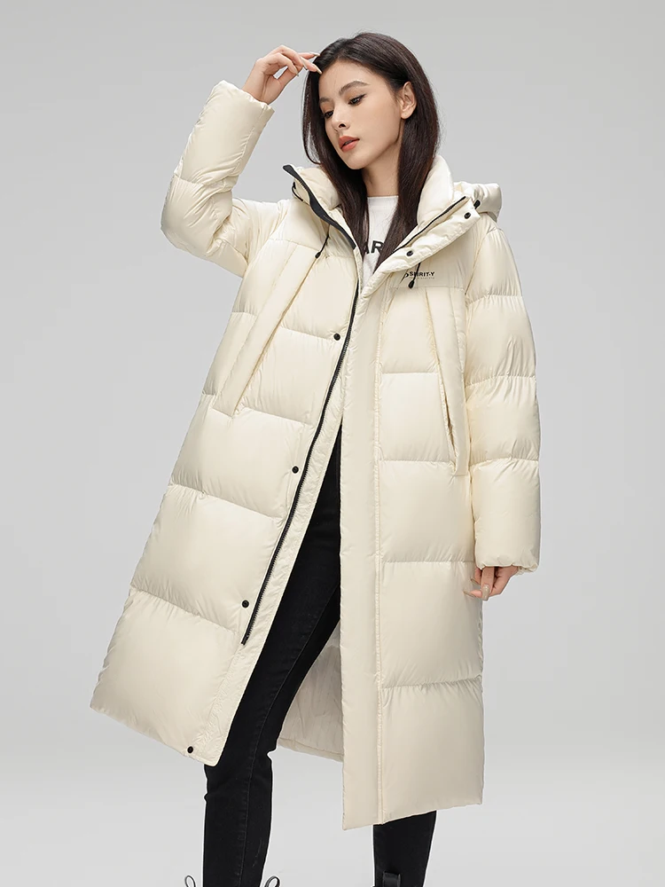 Duck Long down Jacket Women over the Knee 2024 Winter New Simple and Versatile Western Sle Big Brand High-Grade Sense ...