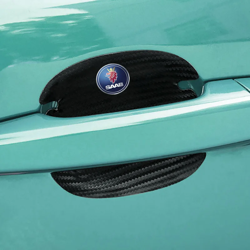 4 шт. наклейки на дверные ручки автомобиля из углеродного волокна устойчивые к