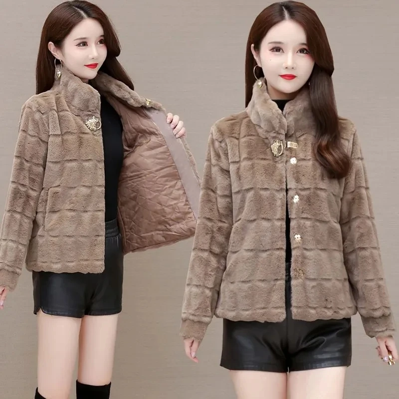 Толстое пальто из меха норки в датском стиле женское короткое западном для