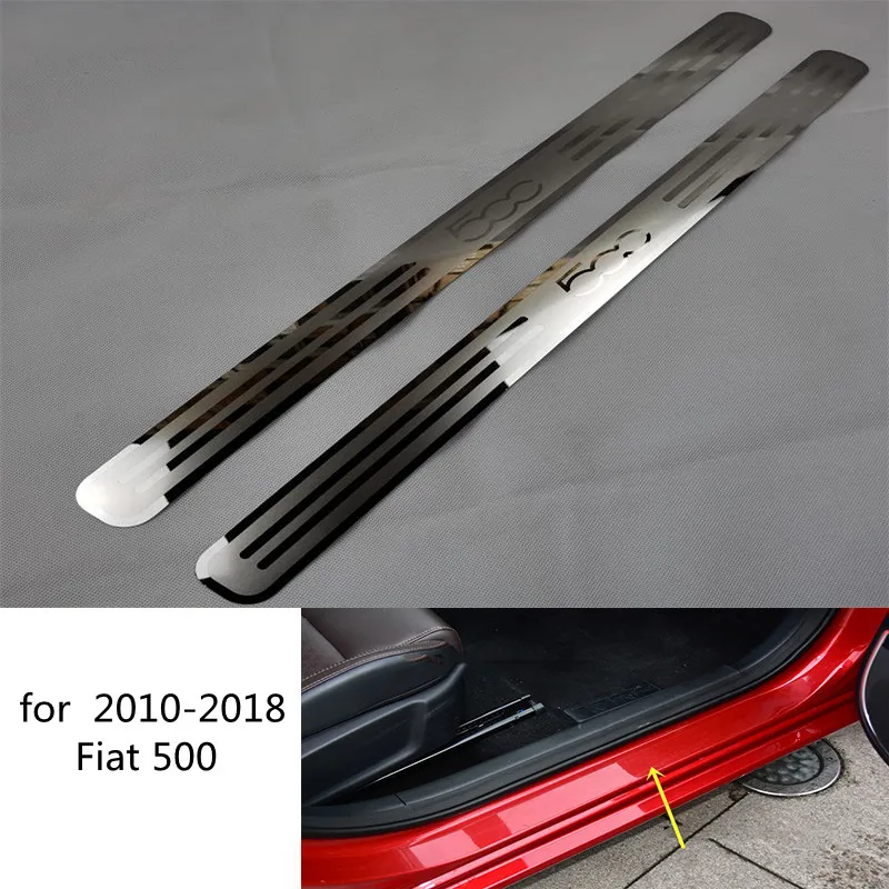 

For Fiat 500 500C 500X 500L 2010 -2018 2020 Door Sill Scuff Plate Trim Stainless Threshold Kick Pedal Stickers Car Accessories f