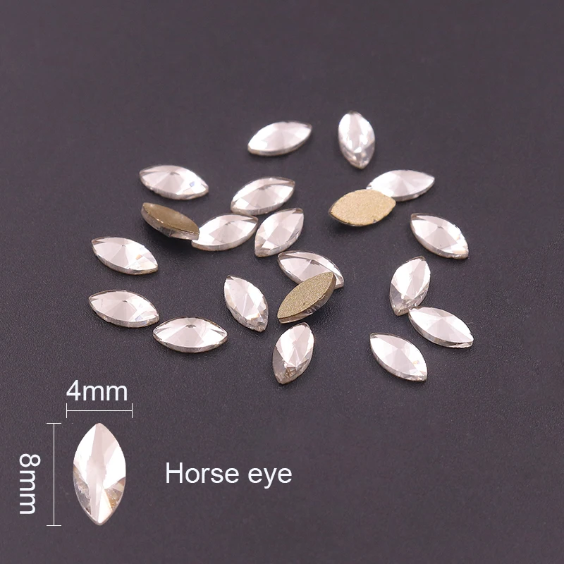 10pc Crystal Shiny 3D Nail Art Rhinestones Flatback AB Colorful Horse Eye/Waterdrop/Football/Diamond DIY Decor Charms | Красота и