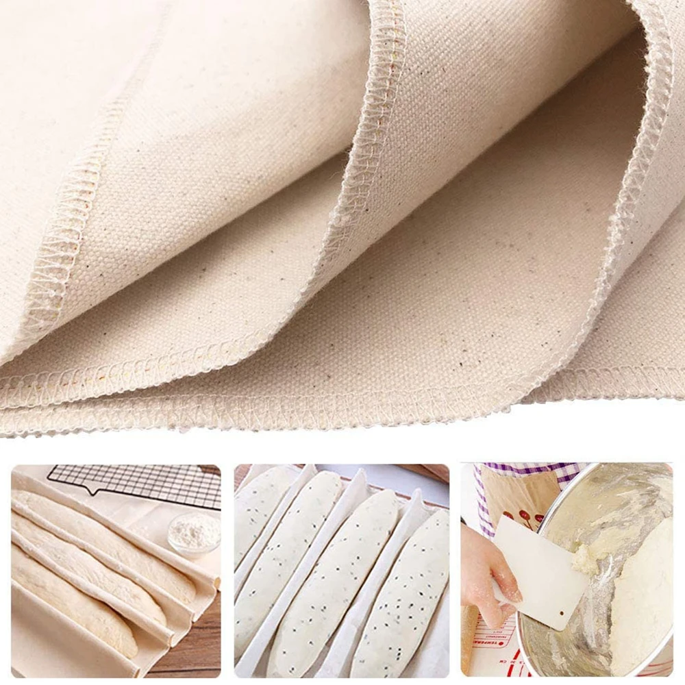 

Linen Fermented Cloth Dough Bakers Pans Proving French Bread Baguette Flax Cloth Baking Mat Baking Pastry Kitchen Tools