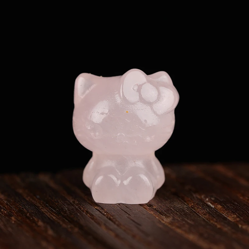 

1PC Little Cat Carving Natural Crystal and Stone Room Decor Healing Crystal Point White Crystal Home Decorations Gift