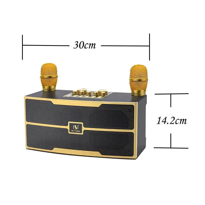 

Portable Outdoor Bluetooth Speaker High Power 4000mah Dual Microphone Desktop Family Karaoke Multifunctional Stereo Subwoofer