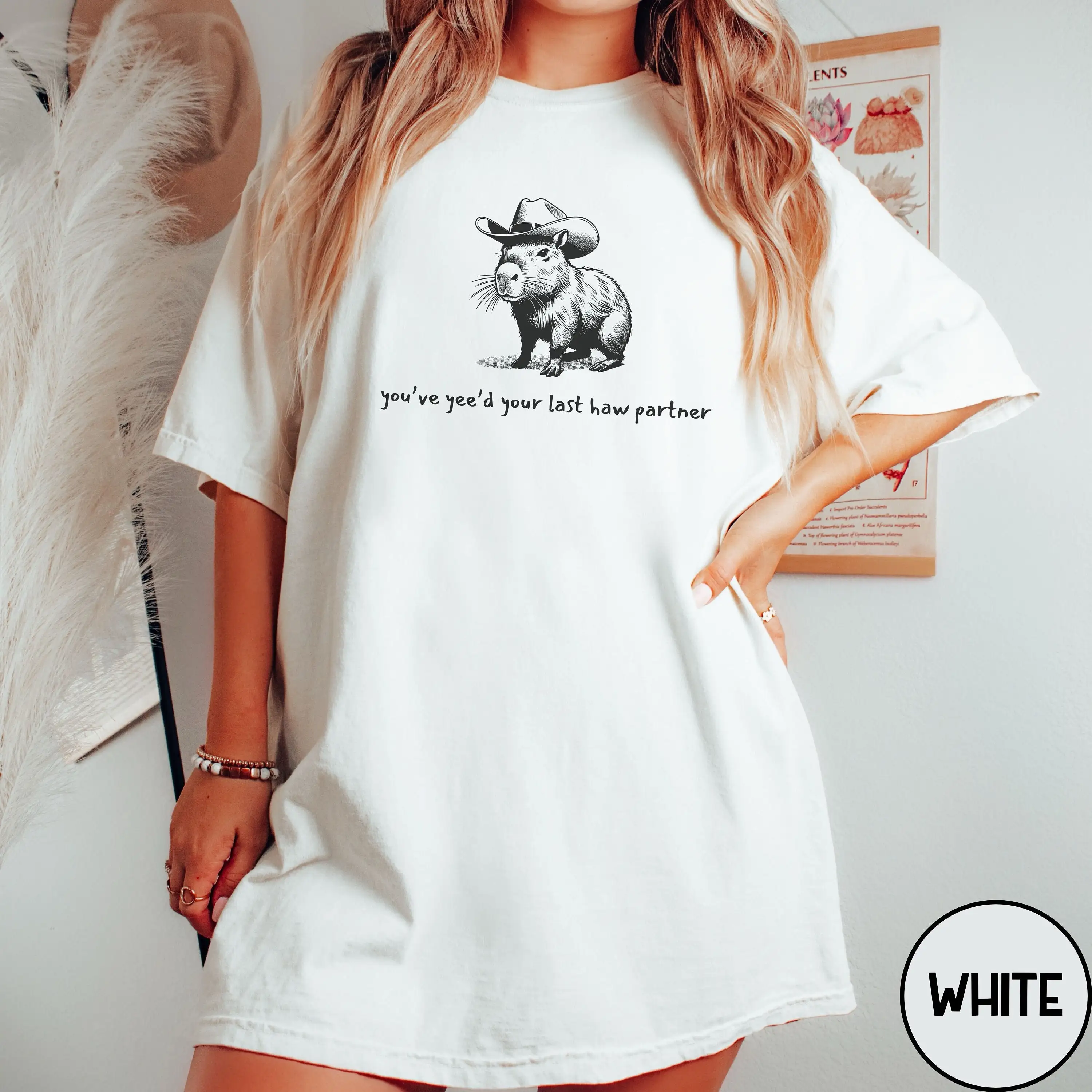 Футболка с капибарой Youve Yeed Your Last Haw Partner Funny Cowboy You Just Gen Z Weird