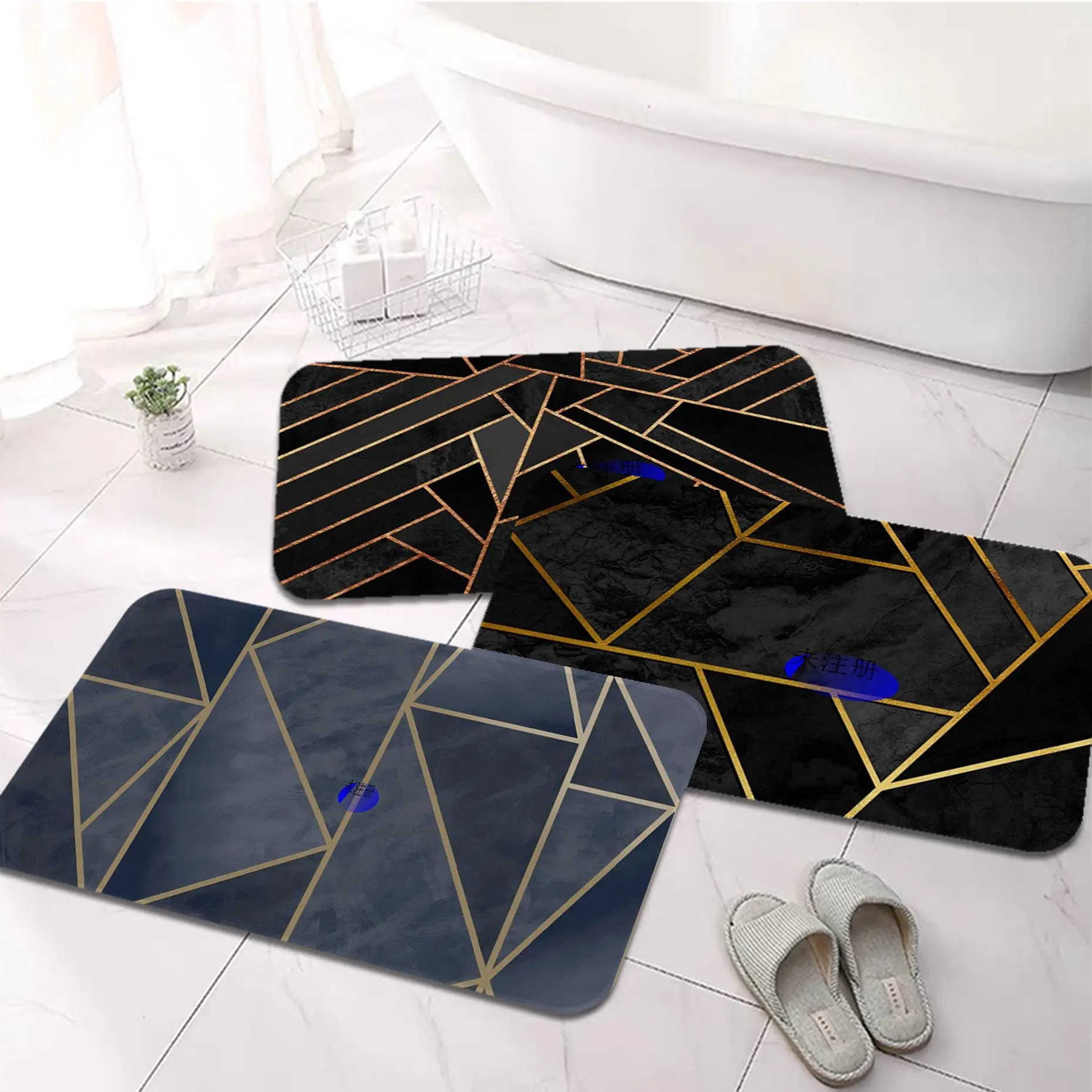 

Geometric Pattern Floor Carpet Retro Multiple Choice Living Room Kitchen Rug Non-Slip Bedside Mats