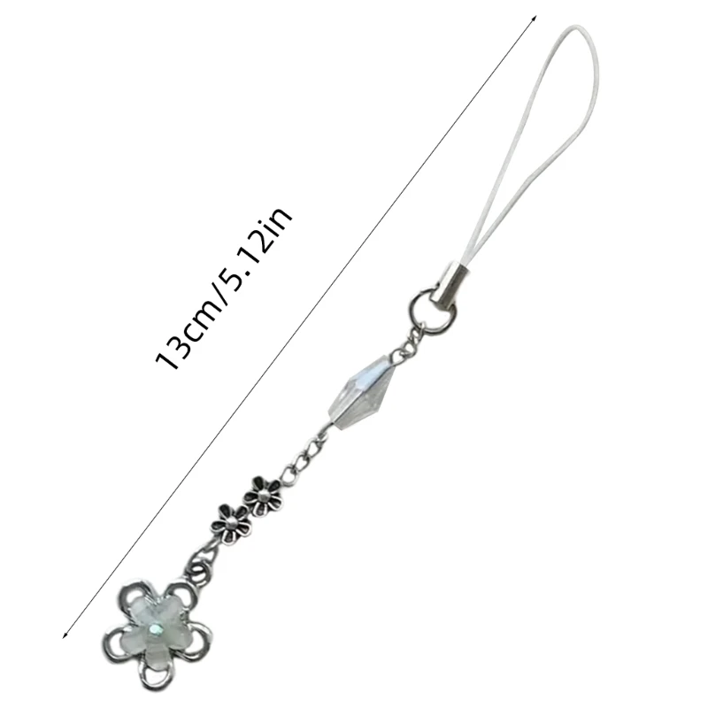 Цепочка для телефона ручной работы из бисера четырехлистный клевер подвеска