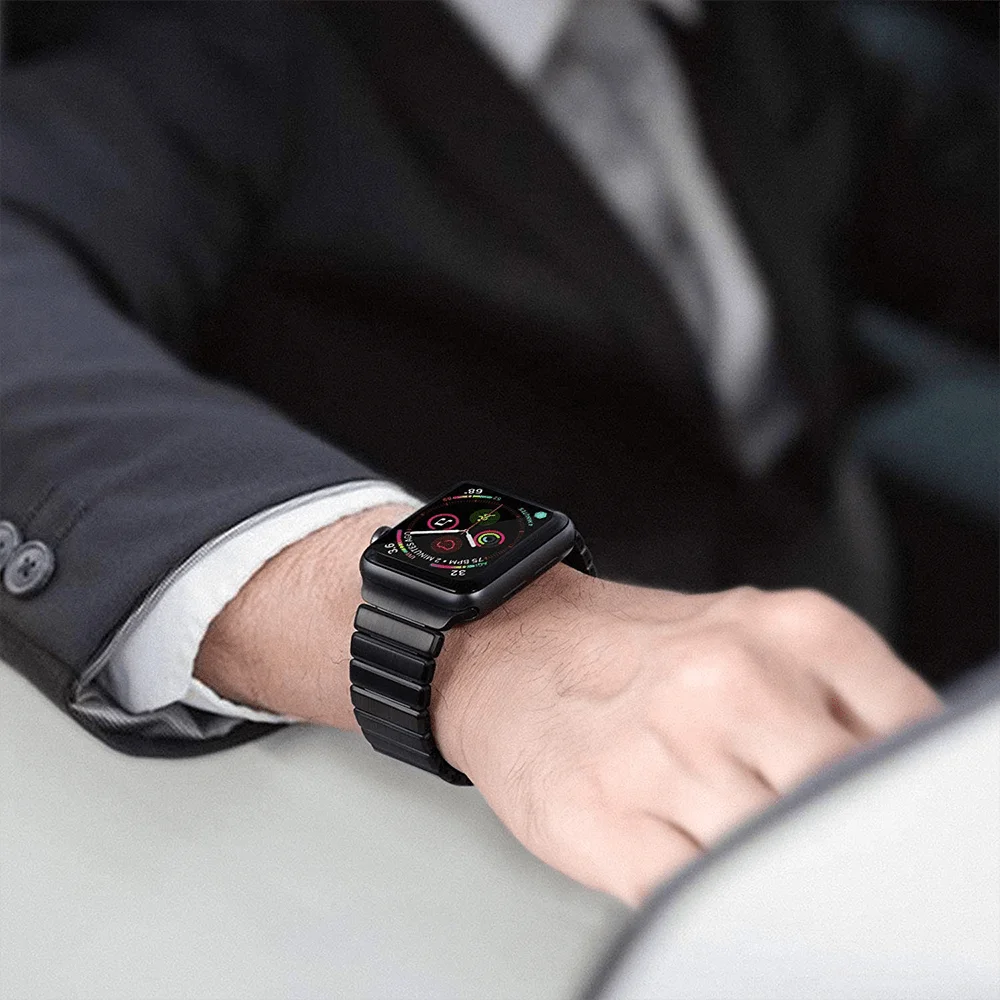 Ceramic Band for Apple Watch Strap 44mm 40mm 45mm 49mm 42mm 38 Stainless steel butterfly bracelet iWatch series 6 3 7 8 se Ultra