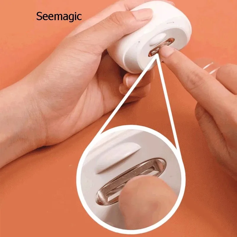 

seemagic Electric Automatic Nail Clippers with Light Trimmer Nail Cutter Manicure For Baby Adult Care Scissors Body Tools