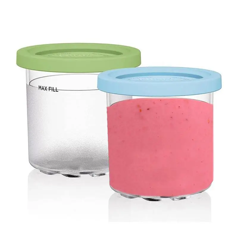 

Ice Cream Container Food Cups For Homemade Ice Cream Dessert Storage Leak-proof Washable And Reusable Enjoy Gelato Milkshakes