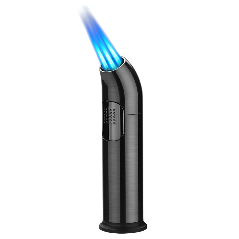 

Elbow Three Fire Windproof Lighter High Temperature Blue Flame Cigar Moxibustion Three Direct Impact Lighter
