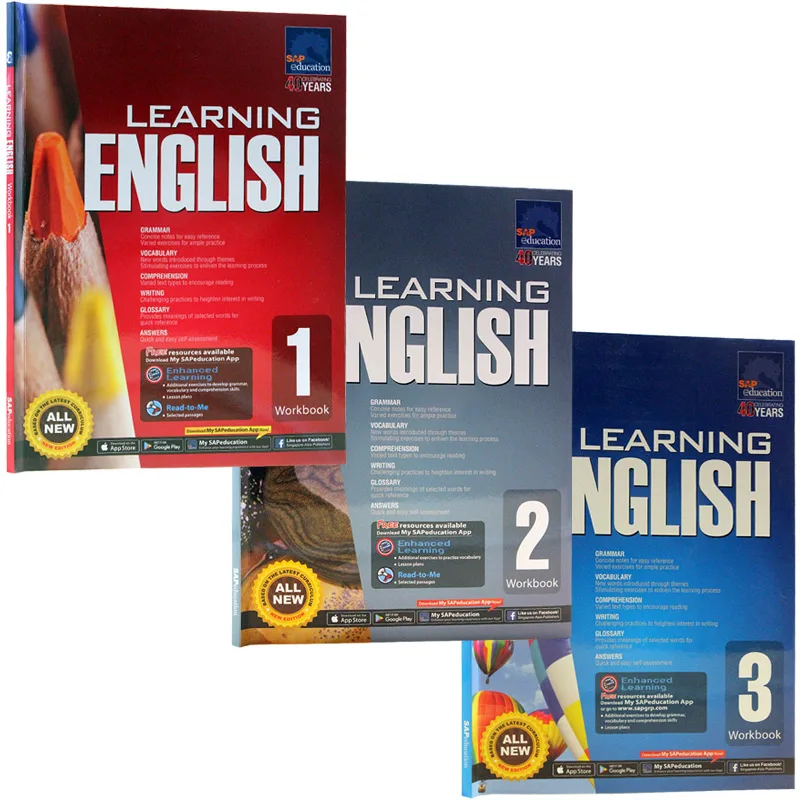 3Books/Lot SAP Learning English Workbook For Grade 1-3 In English Edition Singapore Primary School Textbooks Papers Books