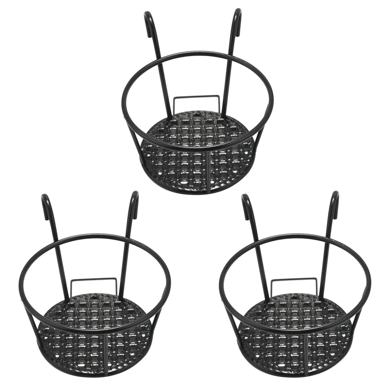 

3X Metal Flower Holder Shelf Stand Hanging Pots Basket Plant Garden Wall Storage