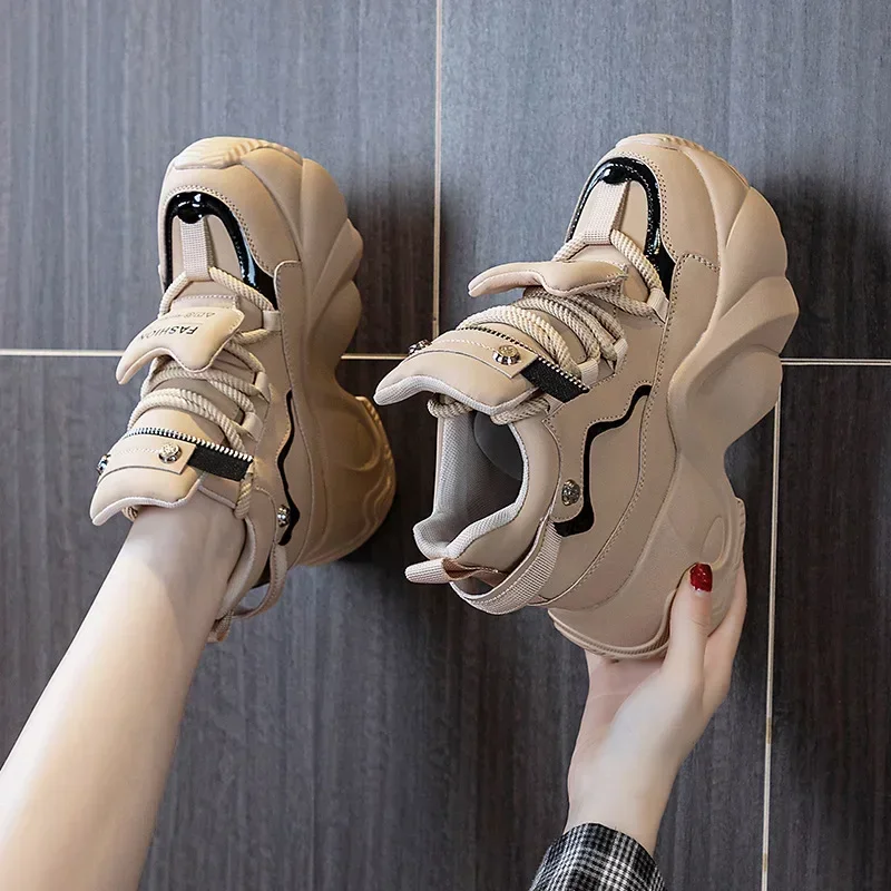 ГОРЯЧАЯ ПРОДАЖА 8 см зимние вулканизированные женские повседневные кроссовки из