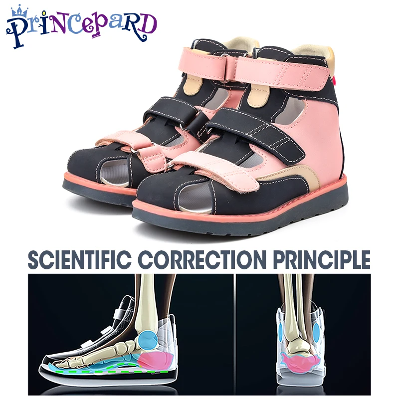 Orthotic Sandals for Kids Princepard High-Top Closed-Toe Children Ankle Foot Orthosis Shoes Tip Toe Walking EU Size 26-32