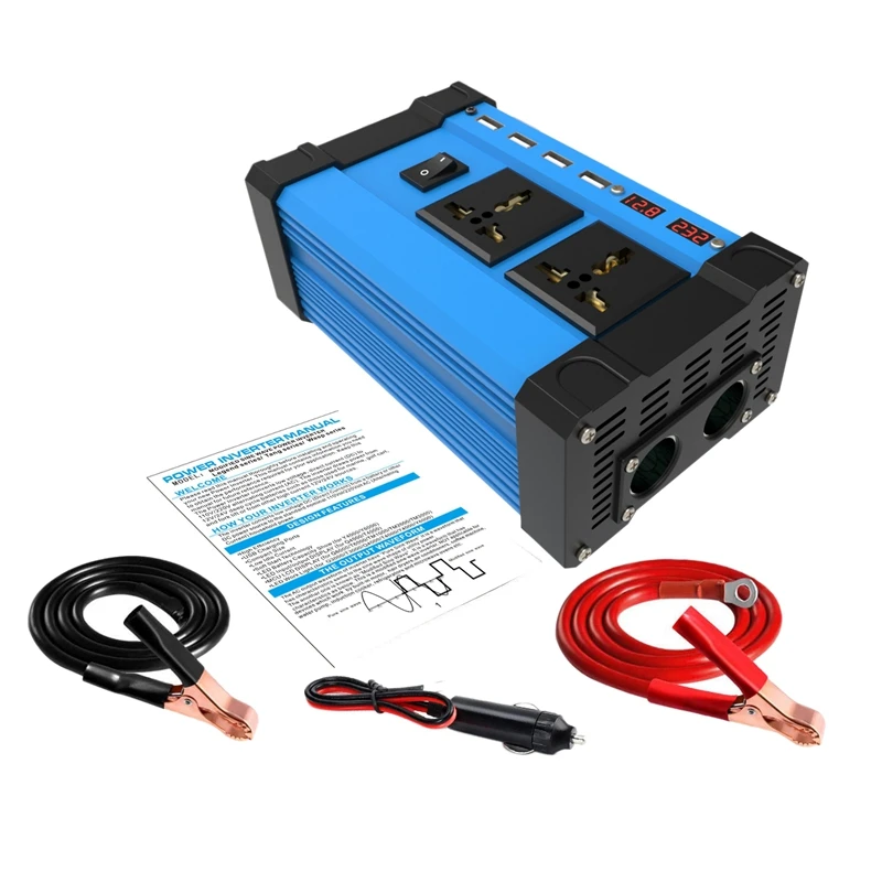 

4000W Modified Sine Wave DC 12V To AC110V Voltage Transformer Power Converter Solar Inverter 4 USB For Cars