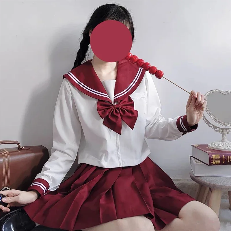Японская школьная форма s-xxl JK униформа для школьницы красный костюм женский