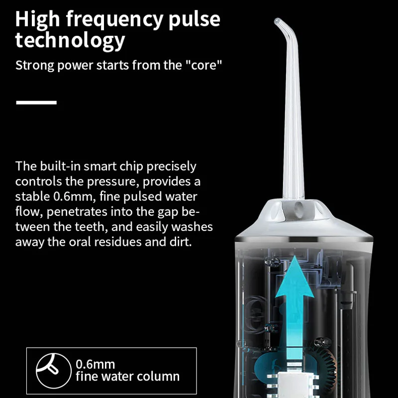 USB Electric dental irrigator Oral Irrigator High frequency pulse Water Flosser Portable Dental Water Jet For Oral Teeth Cleaner enlarge