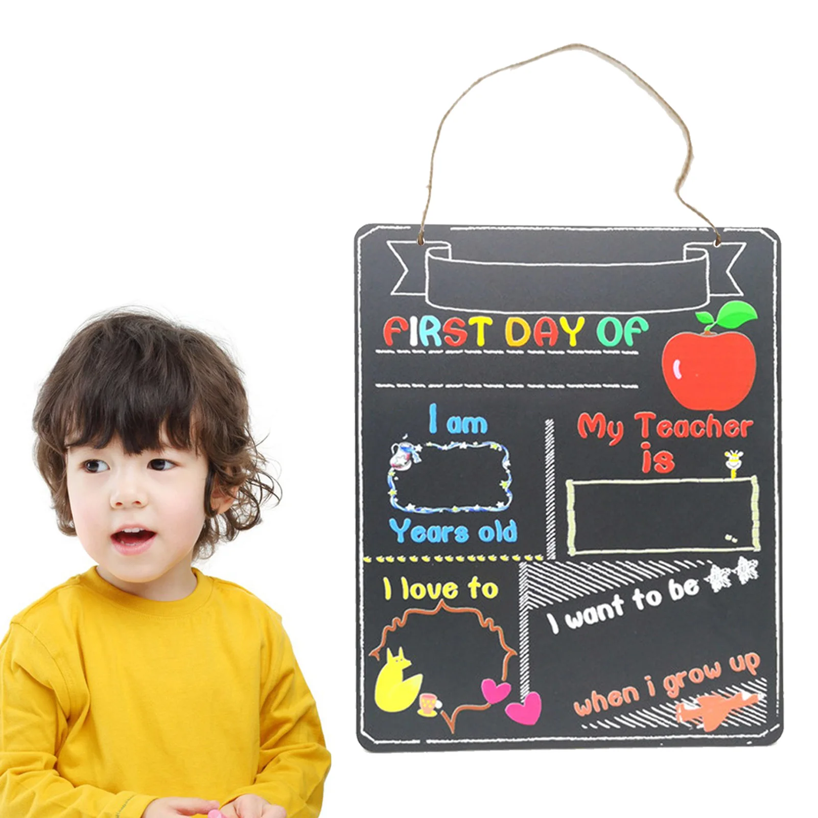 

First & Last Day Of School Board First Day Of School Sign 1st Day Of Kindergarten Preschool Chalkboard Photo Prop Back To School