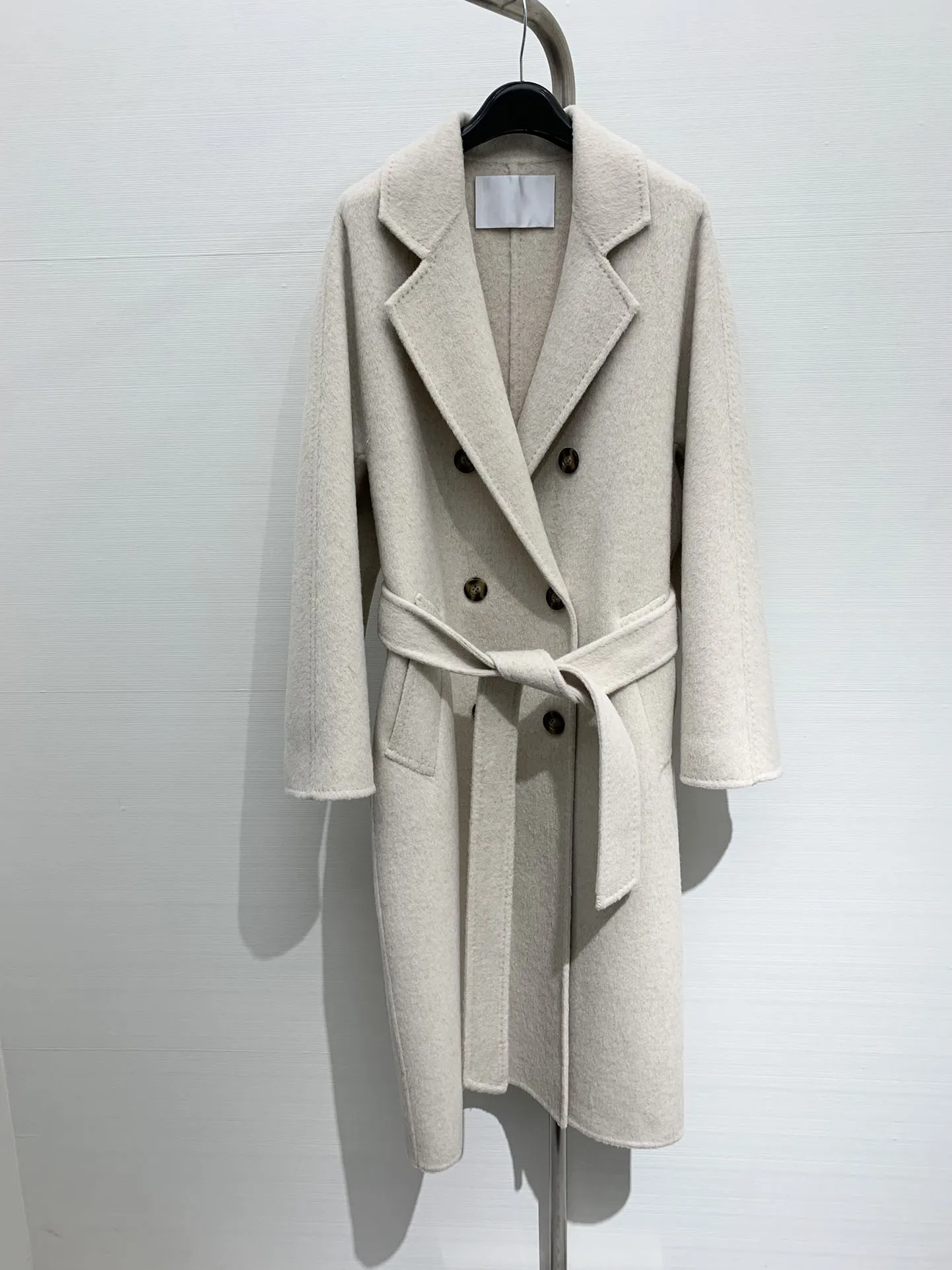 2024 осенняя новая женская одежда классическое двубортное длинное шерстяное