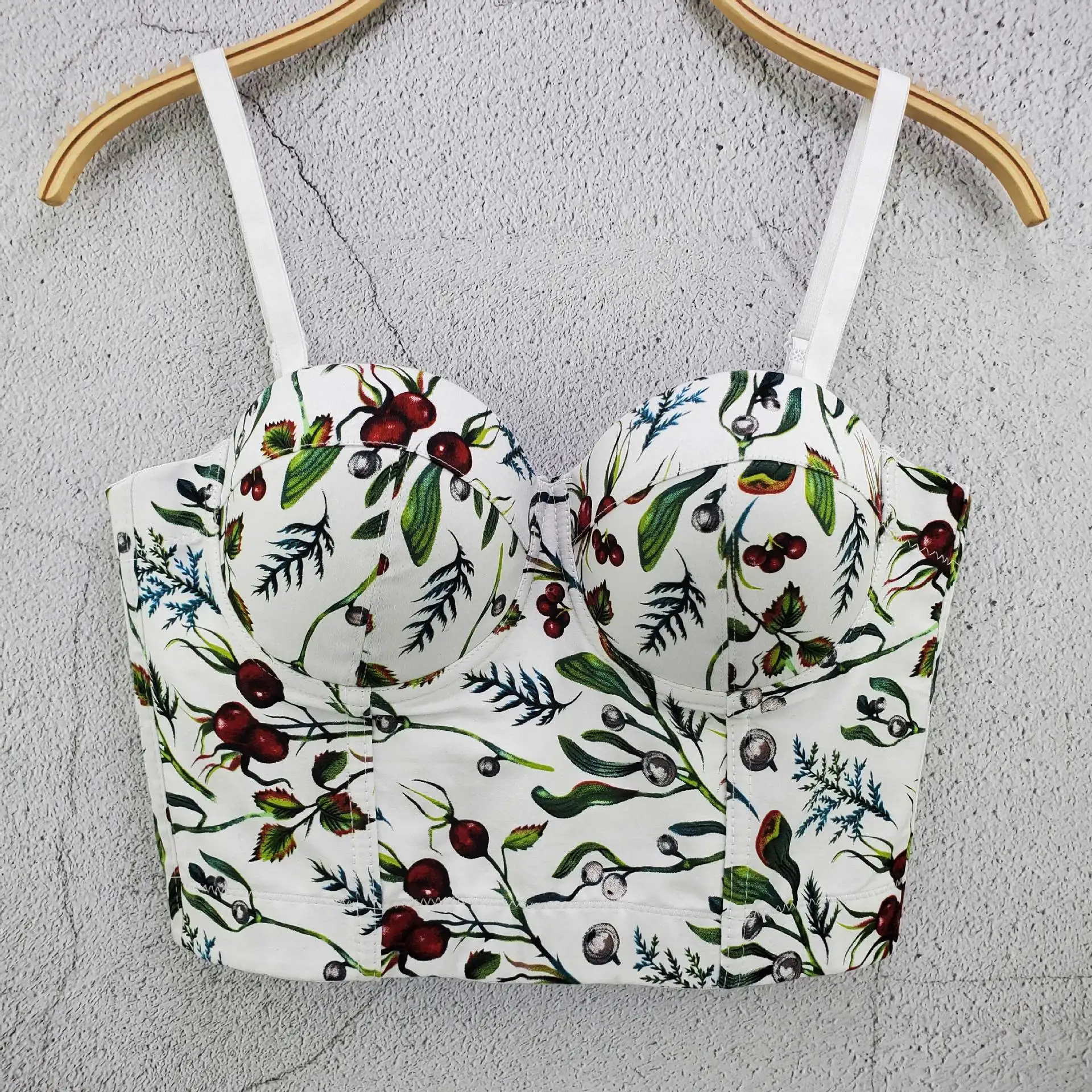 

Women Summer Sexy Tank Tops Boho Flower Print Basic Women White Crop Top Female Ladies Fashion Clothes Harajuku Camis