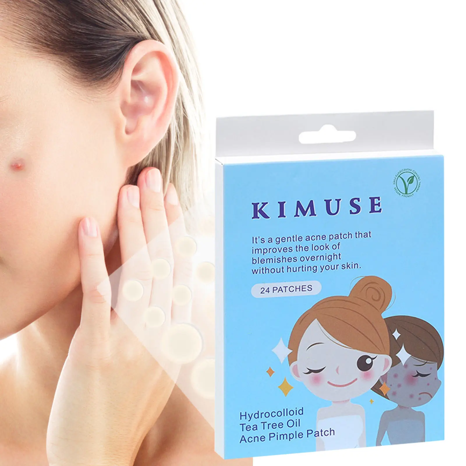 

Pimple Patches Hydrocolloid Pimple Patch 24 PCS Tea Tree Oil And Calendula Oil Pimple Patches Treat Fast Healing 3 Sizes
