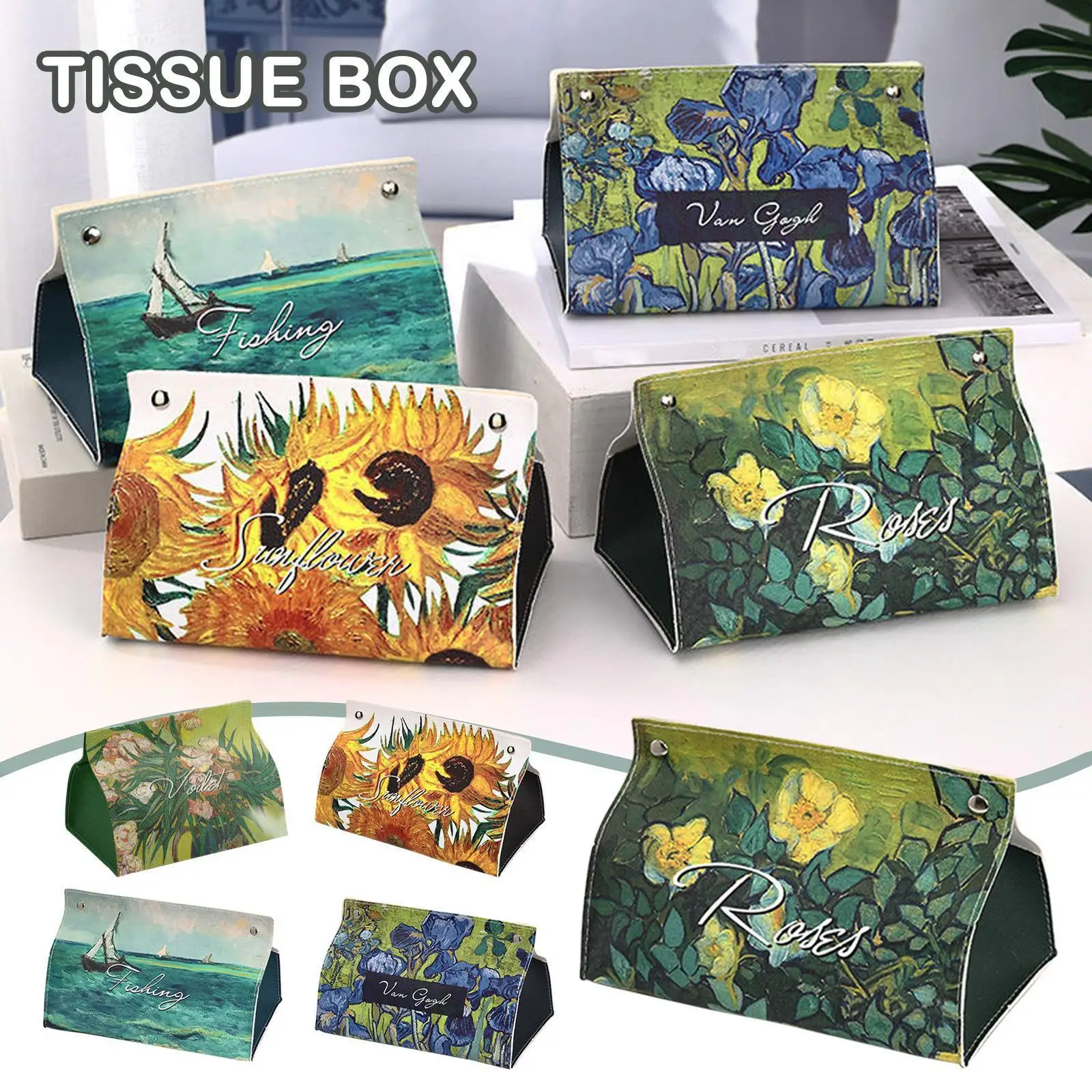 

PU Leather Desktop Tissue Case Rectangular Anti-Moisture Paper Container Office Pumping Home Holder Storage Durable Napkin Y8D9