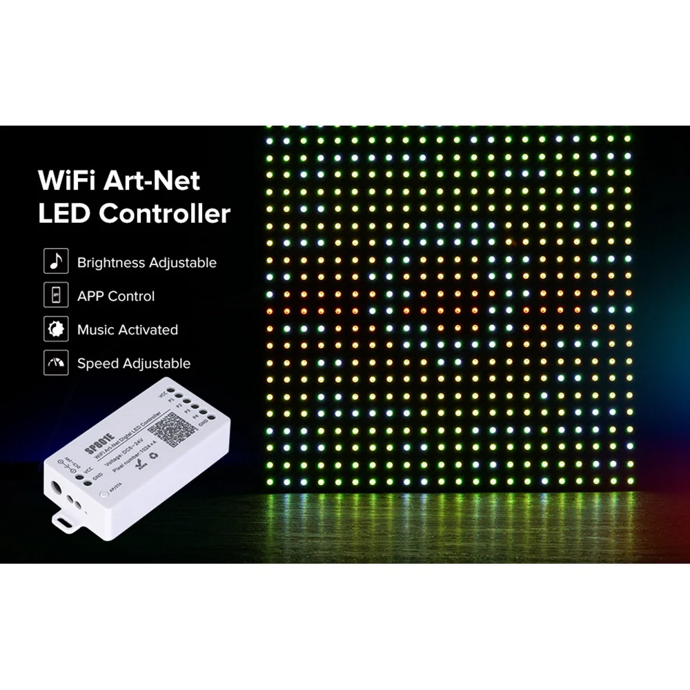 SP801E Wifi Art-Net женский контроллер, модель панели управления WS2812B WS2811 (art.: 3920c97df8088) - 3920c97df8088