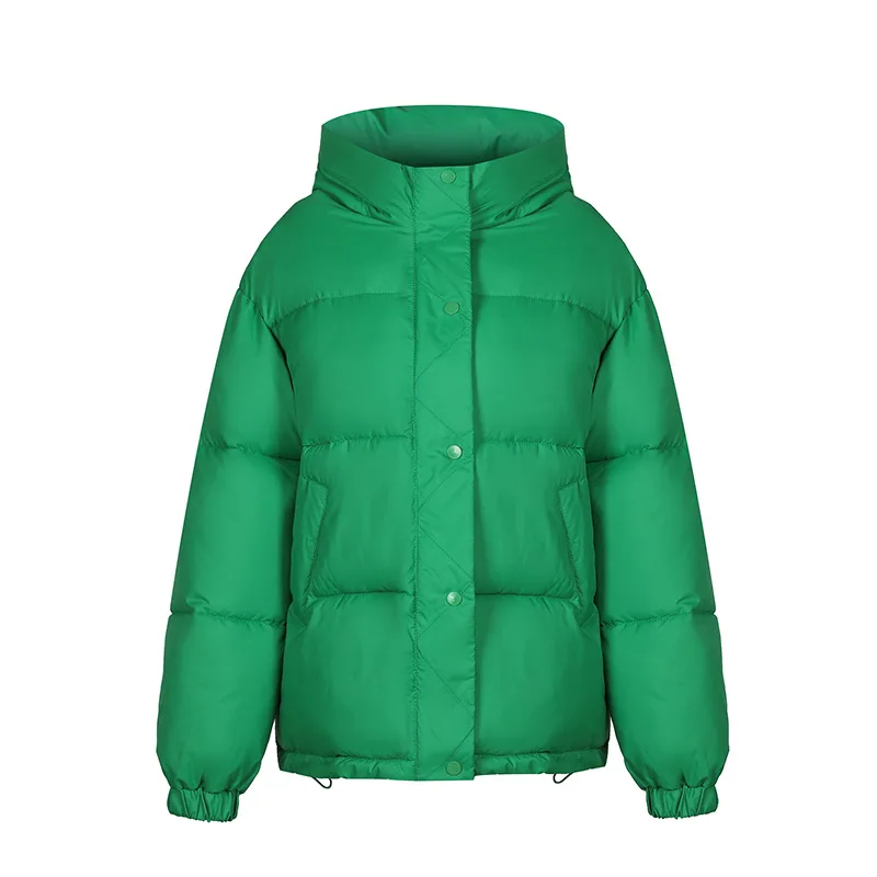 

2022 Winter New Short Bread Jacket Down Padded Jacket Stand Collar Hooded Padded Jacket Women's Jacket Casual Padded Jacket