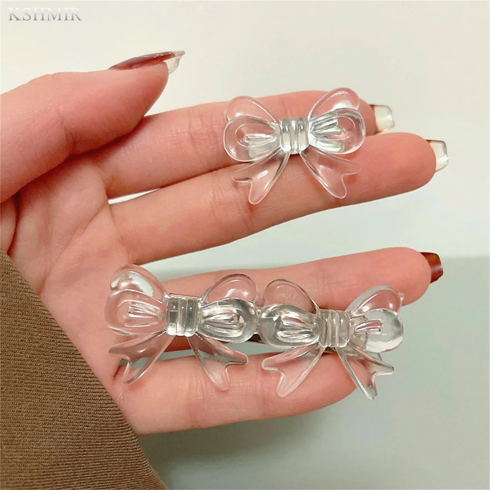

Transparent bowknot summer melting lovely hairpin fashionable edge clip individual character designs hair act the role of