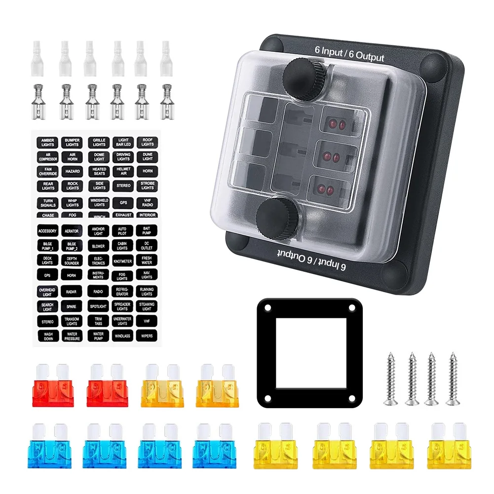 

Auto Accessories Fuse Holder Box Fuse Holders 6-Way Auto Blade Box Block