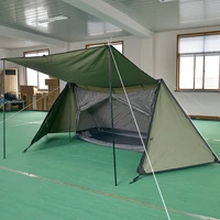 360195110cm double layer army green tc cotton shelter outdoor camping tent field survival mountaineering waterproof 1 person