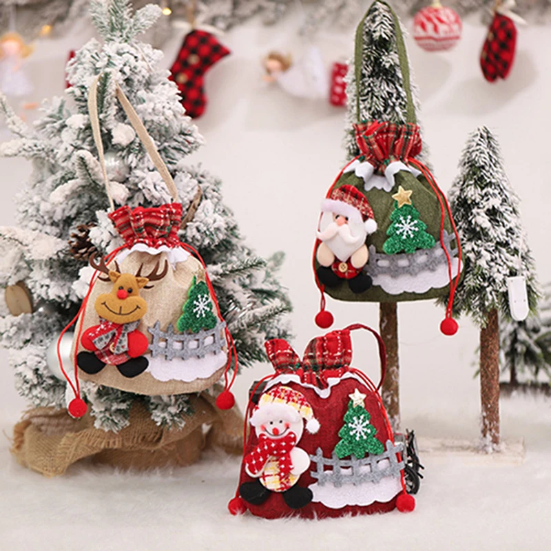 

Merry Christmas 2022 Christmas Candy Bag Elk Snowman Gift Bag Navidad Christmas Decoration Xmas New Year Natal Noel Kerst 2021