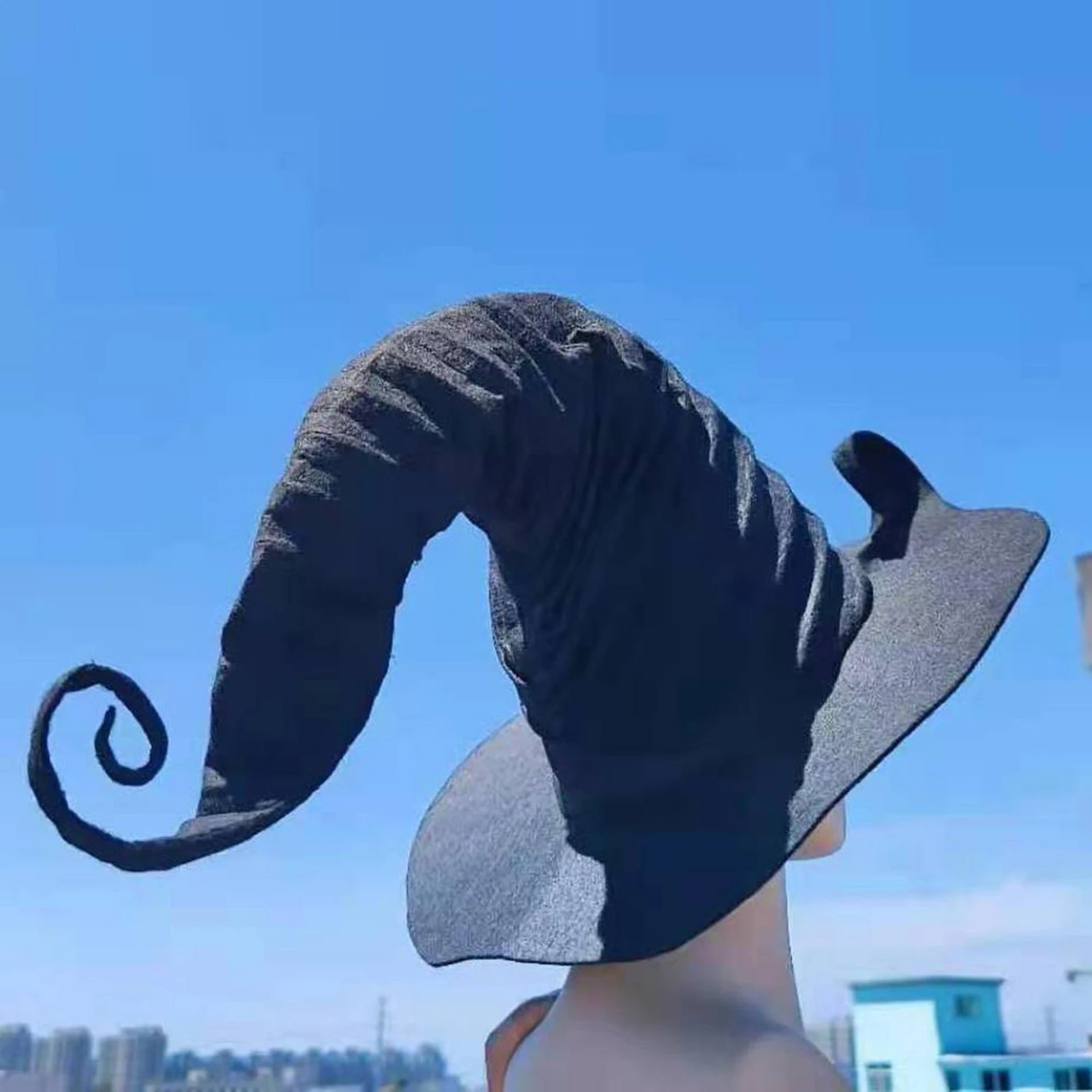 

Черная шляпа ведьмы, маскарадное платье Hallowen, реквизит для вечеринки, колпачок волшебника, Женская остроконечная шляпа ведьмы, костюм на Хэ...