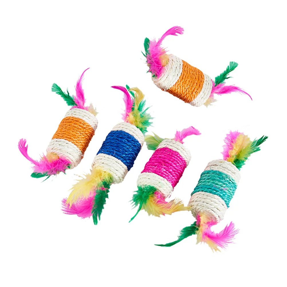 

5Pcs Toy Cat Interactive Plaything Cat Toys Cat Teasing Roller Toy Interactive Pet Toy for Gift Family Indoor Friends Fashion