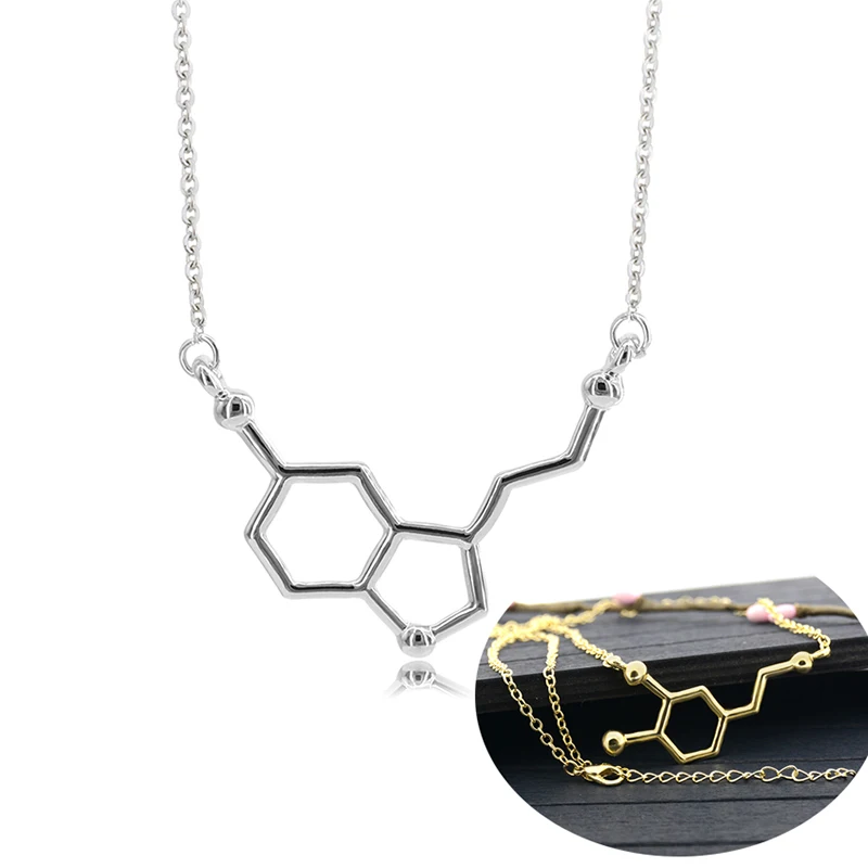 Ожерелье с кулоном из серотонина серебряного цвета Женская Длинная цепочка