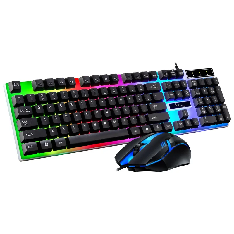 

Игровая клавиатура RGB, набор с клавиатурой и мышью, Проводная Механическая клавиатура и мышь, для геймеров на Windows и ПК