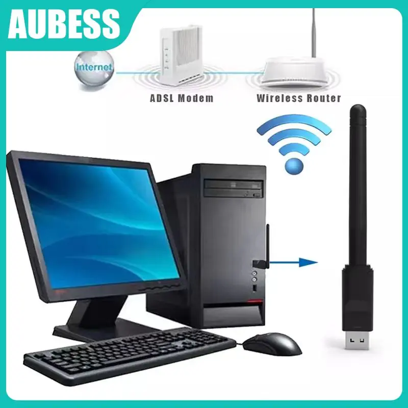 

Portable Lan Wi-fi Receiver For Pc Wireless Network Card Usb Usb Wireless Network Card 2.4g Antenna Computer Accessories 150mbps