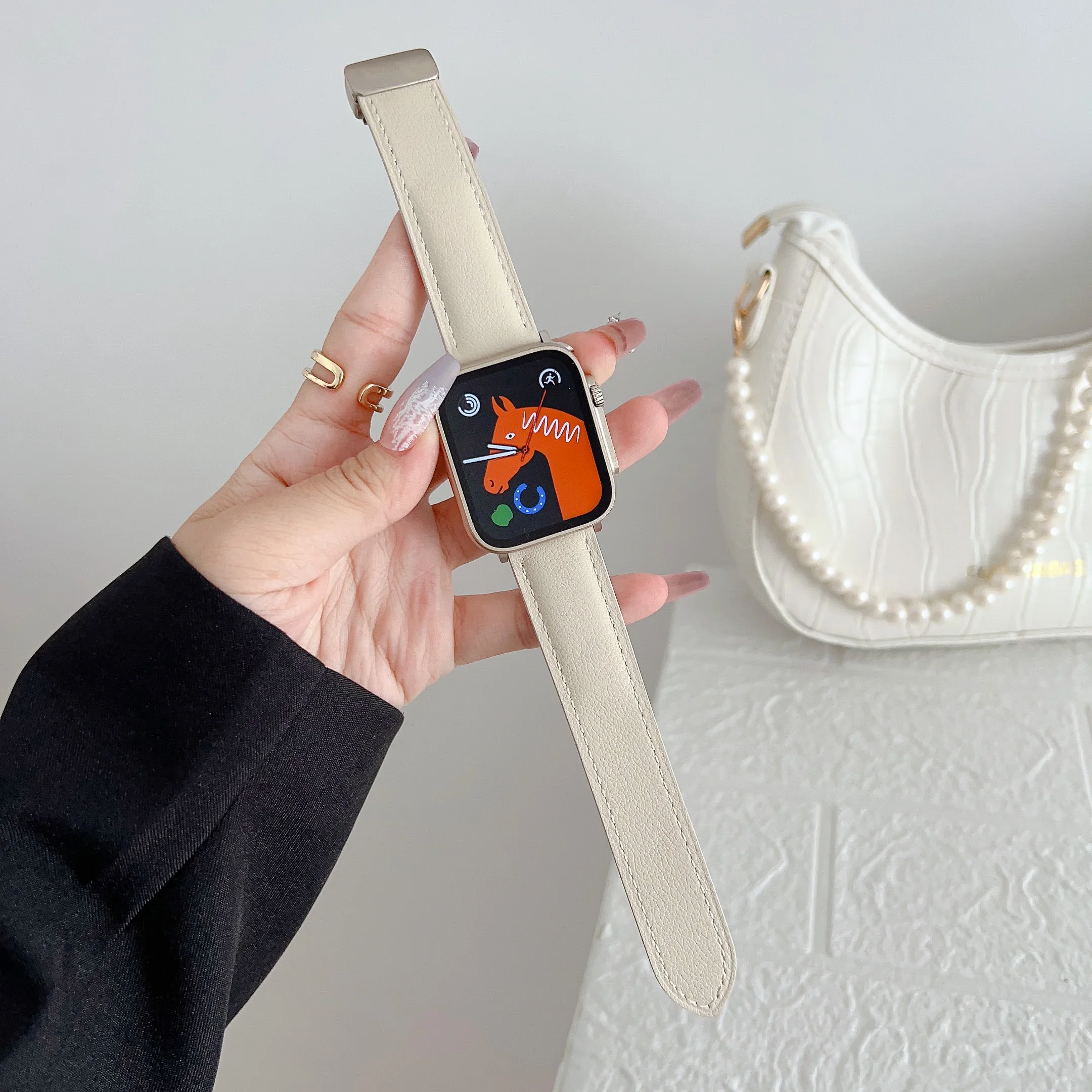 Leather strap For Apple watch band 45mm/41mm 44mm 40mm 49mm 42mm 38mm watchband correa bracelet iWatch ultra series 5 3 SE 6 7 8