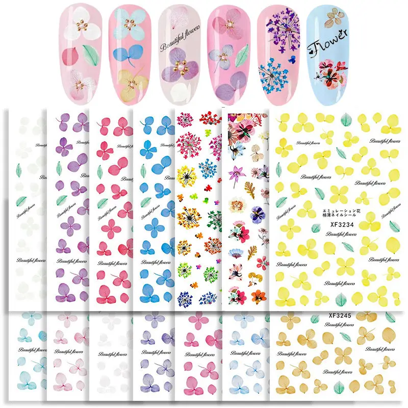 

1 Sheet Sakura Flower Nail Art Decoration Sticker Nail Slider Decals Self-adhesive Nail Stickers DIY Nail Art Manicure Supplies