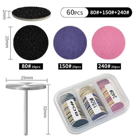 Сменная шлифовальная бумага для удаления кутикулы ног 15/20/25 мм с набором дисков для педикюра, очиститель омертвевшей кожи, рашпиль для ног