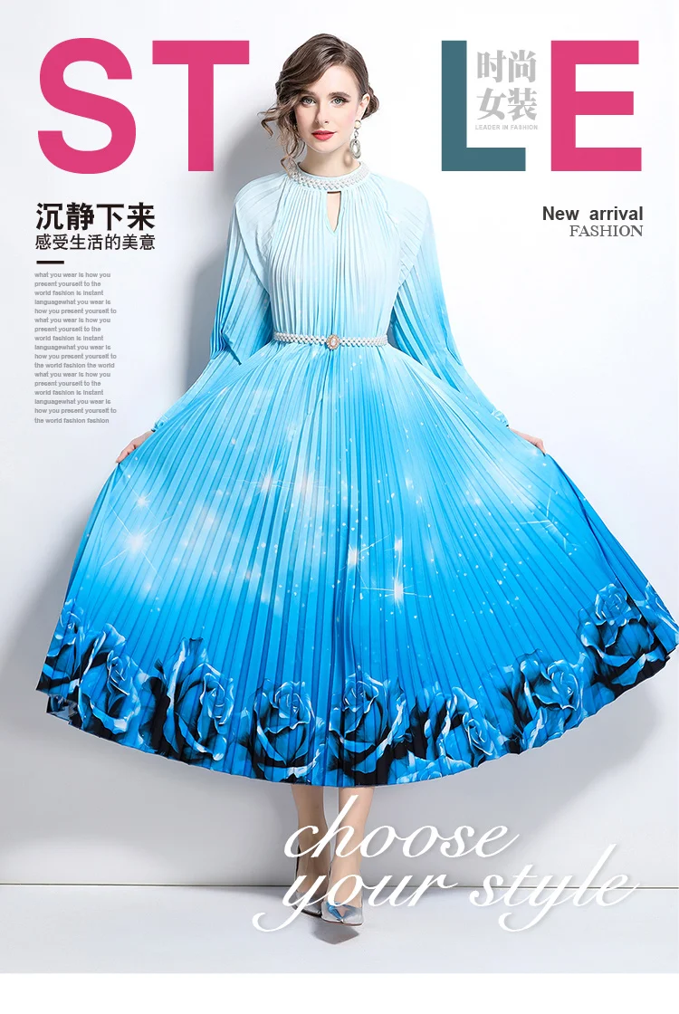 Женское шифоновое платье премиум-класса с вышивкой и жаром 2024 струящийся принт