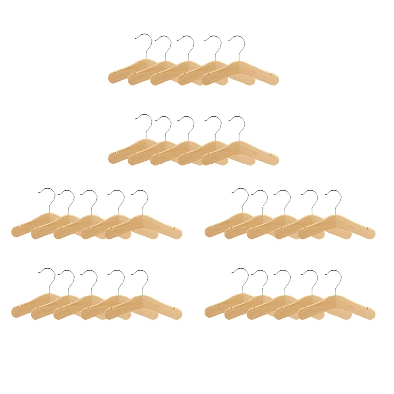 

JFBL Hot Wooden Baby Hangers,Kids Hangers,Notched Shoulder Design For Children Clothes,Decoration Hanger,30 Pack,Small