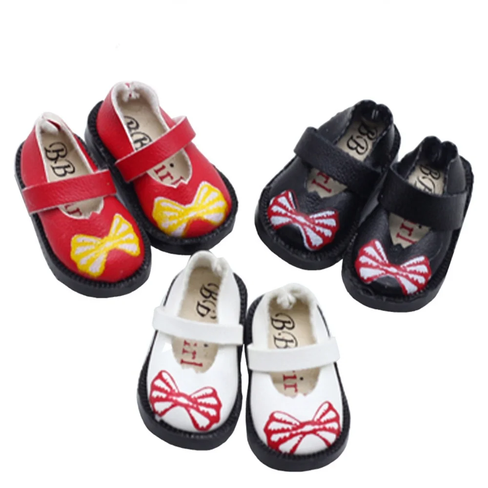 

3.2CM Mini Bjd Leather Shoes for 1/6 1/8 BJD Doll Blyth Ob22 Ob24 Girl Bow Sandal Shoes Miniature Toys Clothes Dolls Accessories