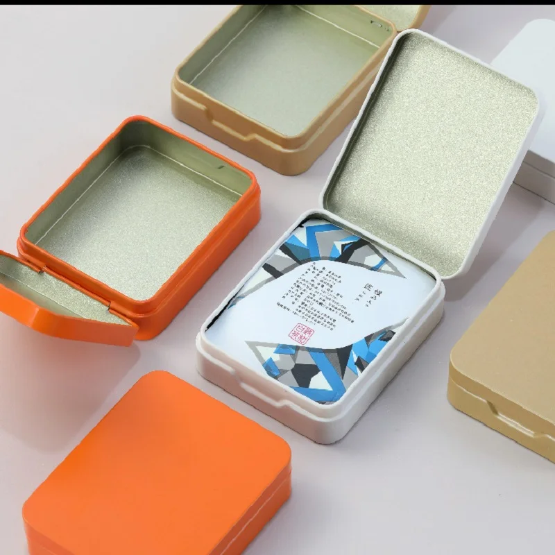 1 шт. новая прямоугольная металлическая маленькая карточка жестяная банка