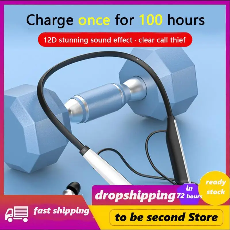 

Noise Reduction Earbuds Binaural Headset Mini Super Long Standby Music Earplugs Neck-hanging Headphone Hifi Stereo New