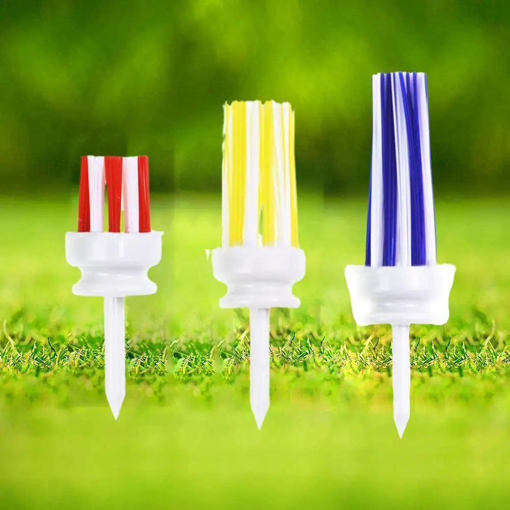 

Plastic Golf Tees Brush 3Pcs Type Unbreakable Tee For Low Friction More Distance Different Height Fishing Tee Accessories D4M3